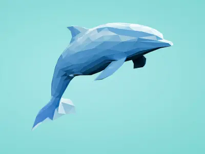 Lowpoly Dolphin 001 3D model