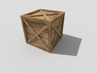 low poly wooden crate Low-poly 3D model shop