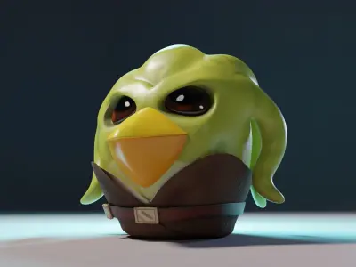 Kit Fisto Angry Bird Low-poly 3D model