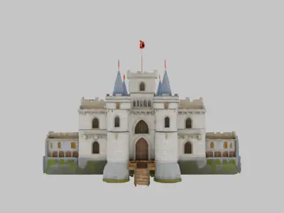 Majestic Gothic Castle 3D Model Low-poly 3D model