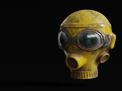 Apocalyptic Helmet Sci-fi Gas Mask Visor Free 3D model