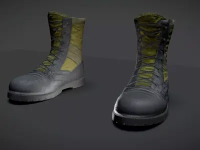 M-1966 US Military Jungle Boots Low-poly 3D model