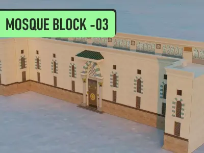 Mosque Block 3 Low-poly 3D model