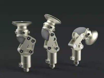 Prosthetic knee four-bar linkage Free 3D model