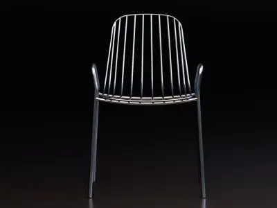 Modern Outdoor Wireframe Chair Free low-poly 3D model