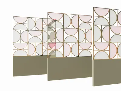 Decorative Partition Wall with Geometric Design Low-poly 3D model