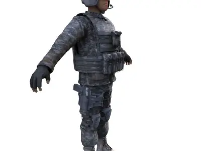 Rigged Blackhawk pilot 3D model