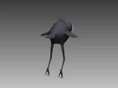 Cute  Hayao Miyazaki stylized crow bird 3D model