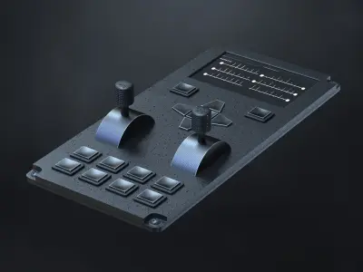 25 Hard Surface Sub-D Control Panel Elements 3D model