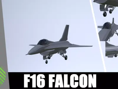 F16 falcon low poly Free low-poly 3D model