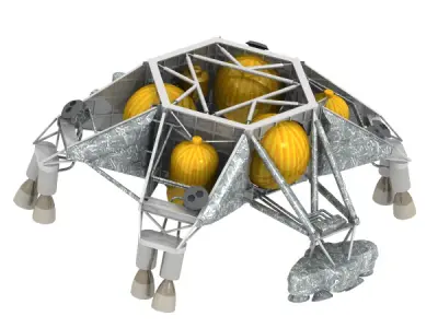 Mars Curiosity MSL Spacecraft and Skycrane 3D model