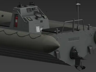 RHIB boat Low-poly 3D model