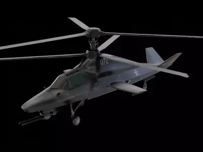 Ka 58 black Ghost Helicopter Low-poly 3D model