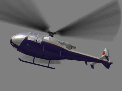 Gazelle V3 Helicopter Low-poly 3D model