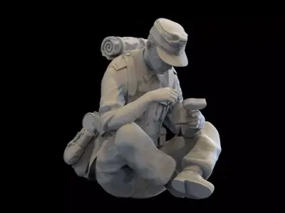German soldier 3D print model