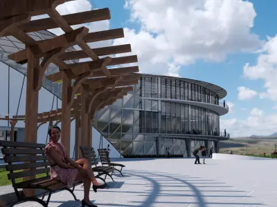 Modern Convention Center Exterior Design 3D model