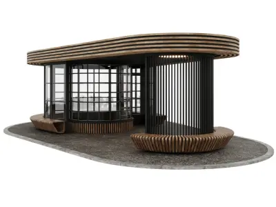 Bus stop - cafe 3D model