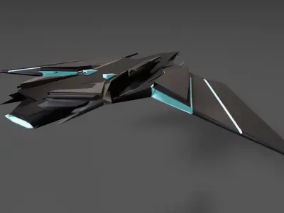 Sci Fi Lowpoly Jet Free low-poly 3D model
