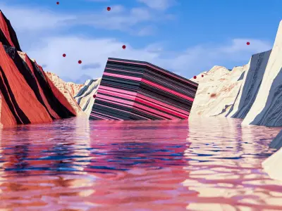 Cube in river 3D model