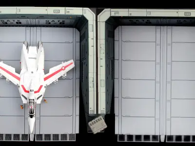 Set2 - Macross SDF-1 Prometheus Double Hangar elevator 3D print model