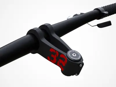 Bicycle handle bar with gear shifter 3D model