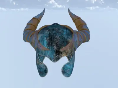 Helmet horn damon 3D model