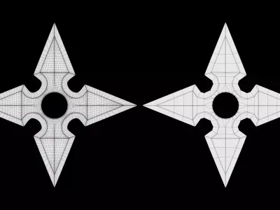 Shuriken Blades Weapon pack PBR textured 3D model