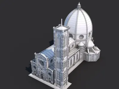 Florence Cathedral Landmark Low-poly 3D model