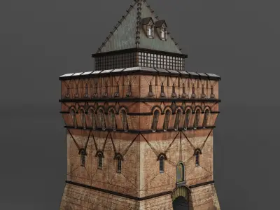 Dmitrievskaya Tower - Nizhny Novgorod Kremlin Low-poly 3D model