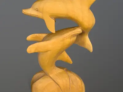 hand carved dolphin 3D model