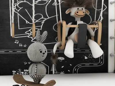 toys and furniture set  Low-poly 3D model