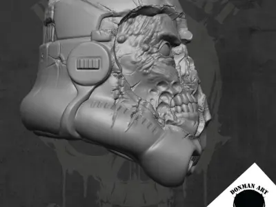 Storm Trooper Zombie Slayer Head for 6 inch action figures 3D print model