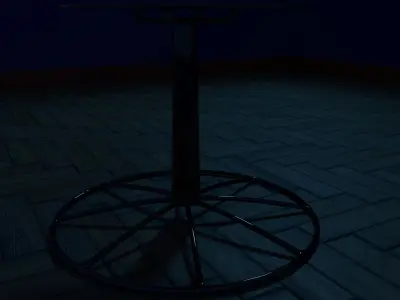 Black glass coffe table Low-poly 3D model