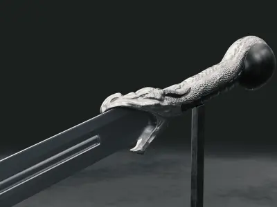 Dragon Blade - game-ready sword Low-poly 3D model