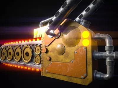 Sci Fi Energy Chainsaw Futuristic Weapon 3D model