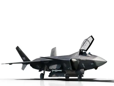 J-20 J20 J20B J-20B Chinese stealth fighter Low-poly 3D model