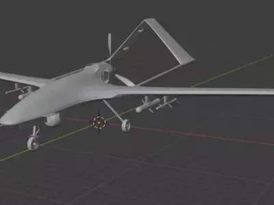 Ukrainian Bayraktar TB 2 UAV Free 3D print model