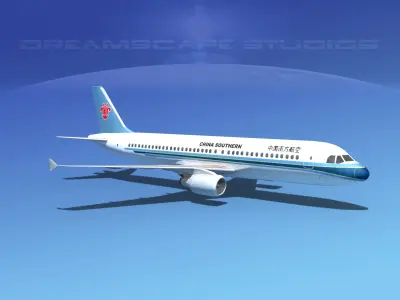 Airbus A320 LP China Southern Low-poly 3D model