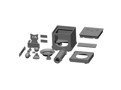 Street feeder for stray cats Free 3D print model