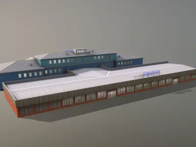 Airport Terminal UIII Old Terminal Low-poly 3D model