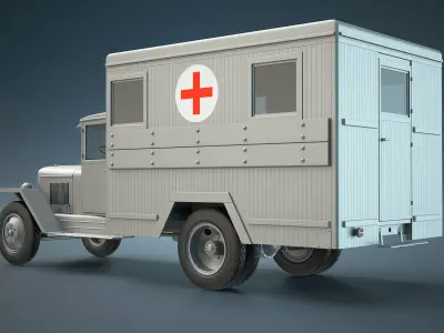 ZIS-5 Ambulance Van High-Poly 3D model