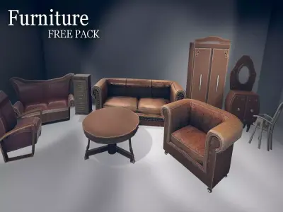 Furniture FREE Pack Free low-poly 3D model