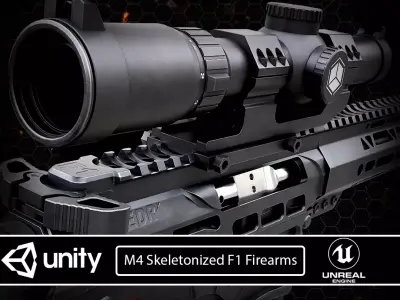 M4 Skeletonized F1 Firearms Low-poly 3D model