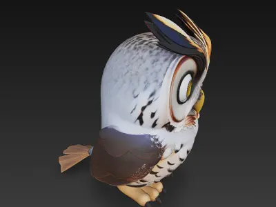 Owl Realistic 3D Model - Low Poly Realistic Low-poly 3D model