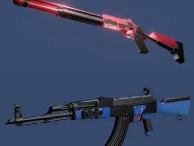 Super Pack 5 Guns 3D model