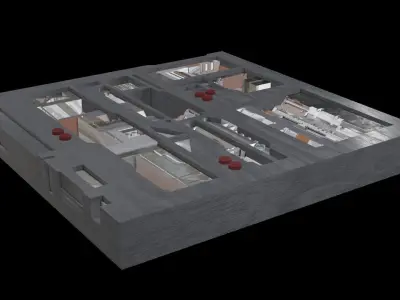 Tech Panel with different sci-fi texture variants 3D model