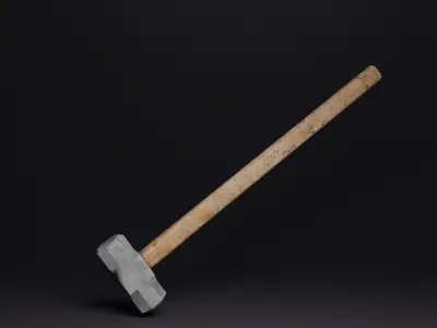 Low Poly Sledgehammer Game Ready 3D Weapon Model Low-poly 3D model