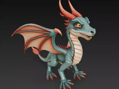 Dragon Realistic 3D Model Basic - Low Poly Realistic Low-poly 3D model
