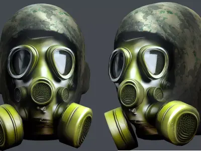 Gas mask helmet 3d model military combat Low-poly Low-poly 3D model