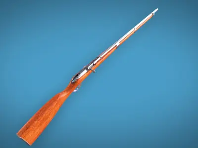 Dreyse Needle Gun Bolt Action Rifle LowPoly Firearm 3D Model Low-poly 3D model
